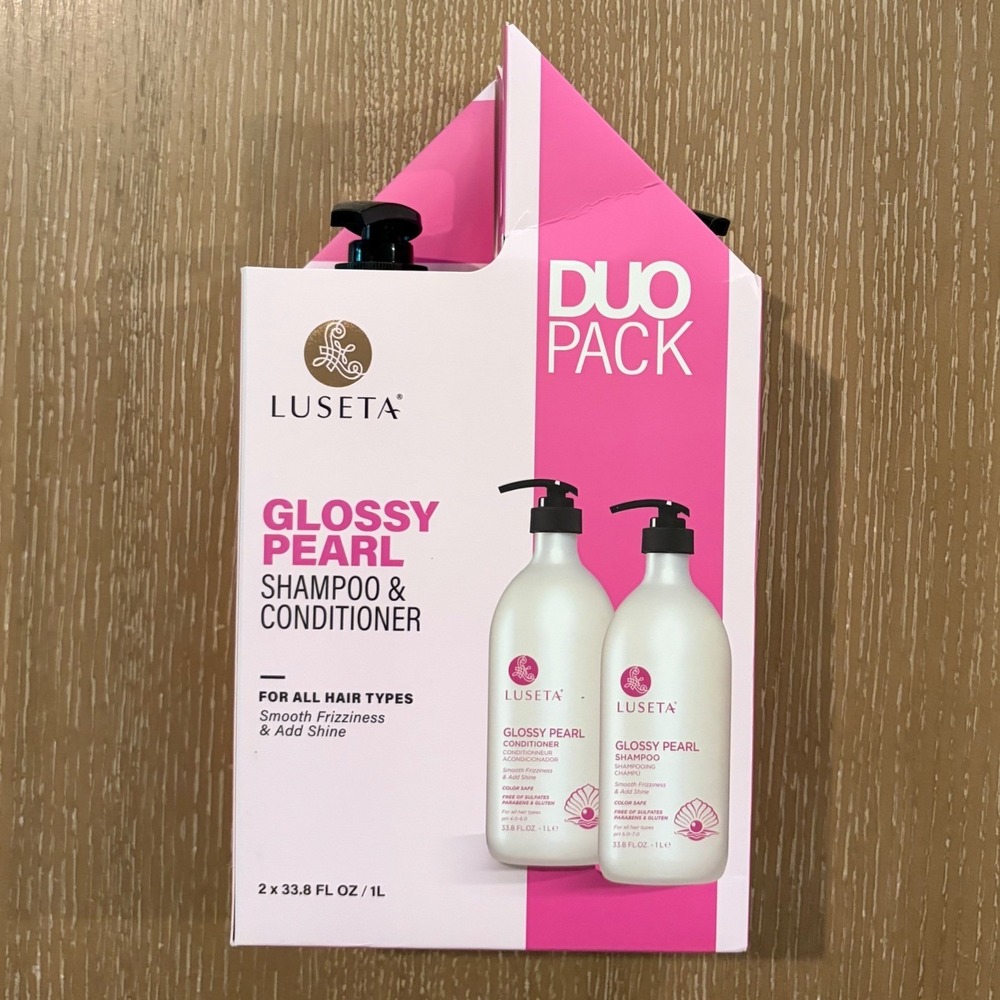 Luseta Glossy Pearl Shampoo and Conditioner Duo Pack 33.8oz 1L Frizz Smoothing